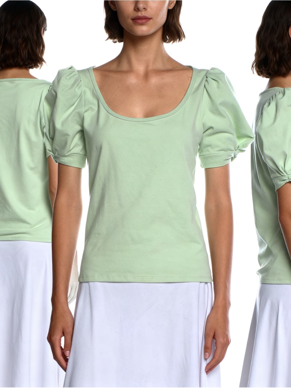 REFORMATION
Mint Puff Sleeve Scoop Neck Top